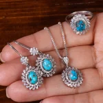 نیم ست فیروزه زنانه کد 23070