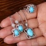 نیم ست فیروزه زنانه کد 23071