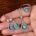 نیم ست فیروزه زنانه کد 23072