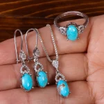 نیم ست فیروزه زنانه کد 23073