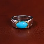 انگشتر فیروزه عجمی مردانه کد 23111