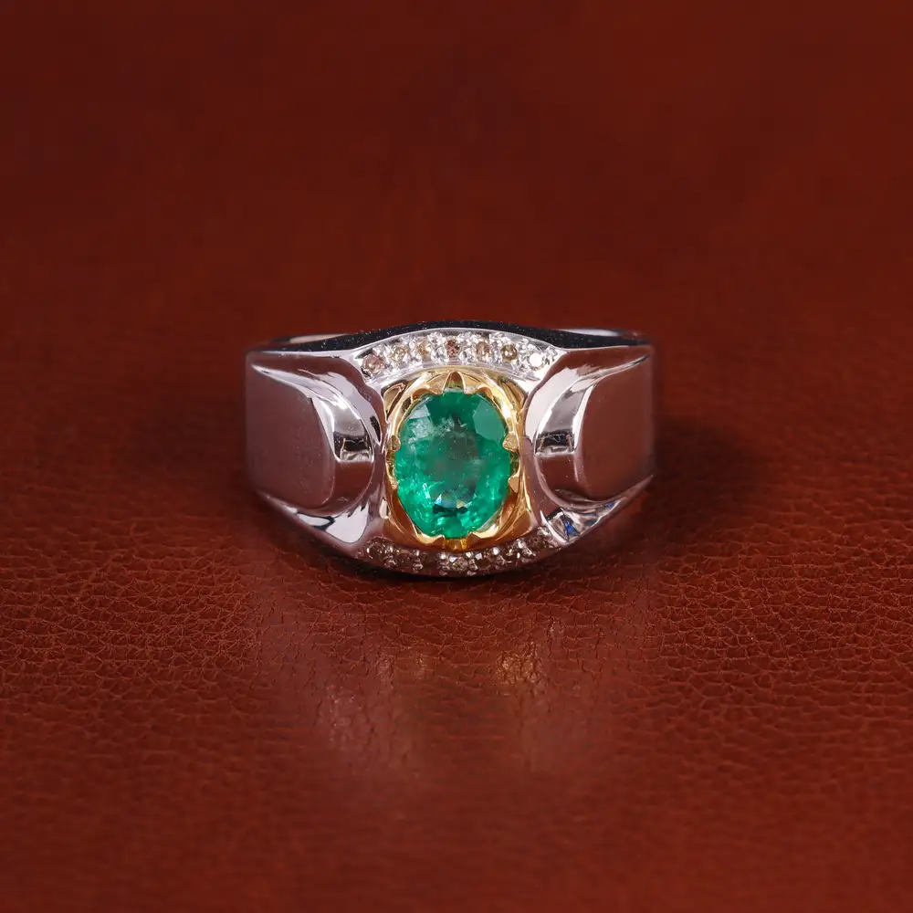 انگشتر زمرد مردانه کد 23130