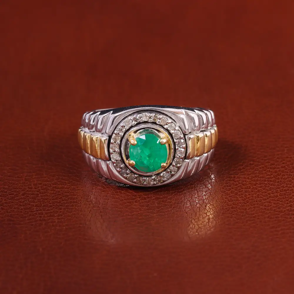 انگشتر زمرد مردانه کد 23140