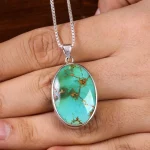 گردنبند فیروزه مردانه کد 23143