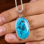 گردنبند فیروزه مردانه کد 23144