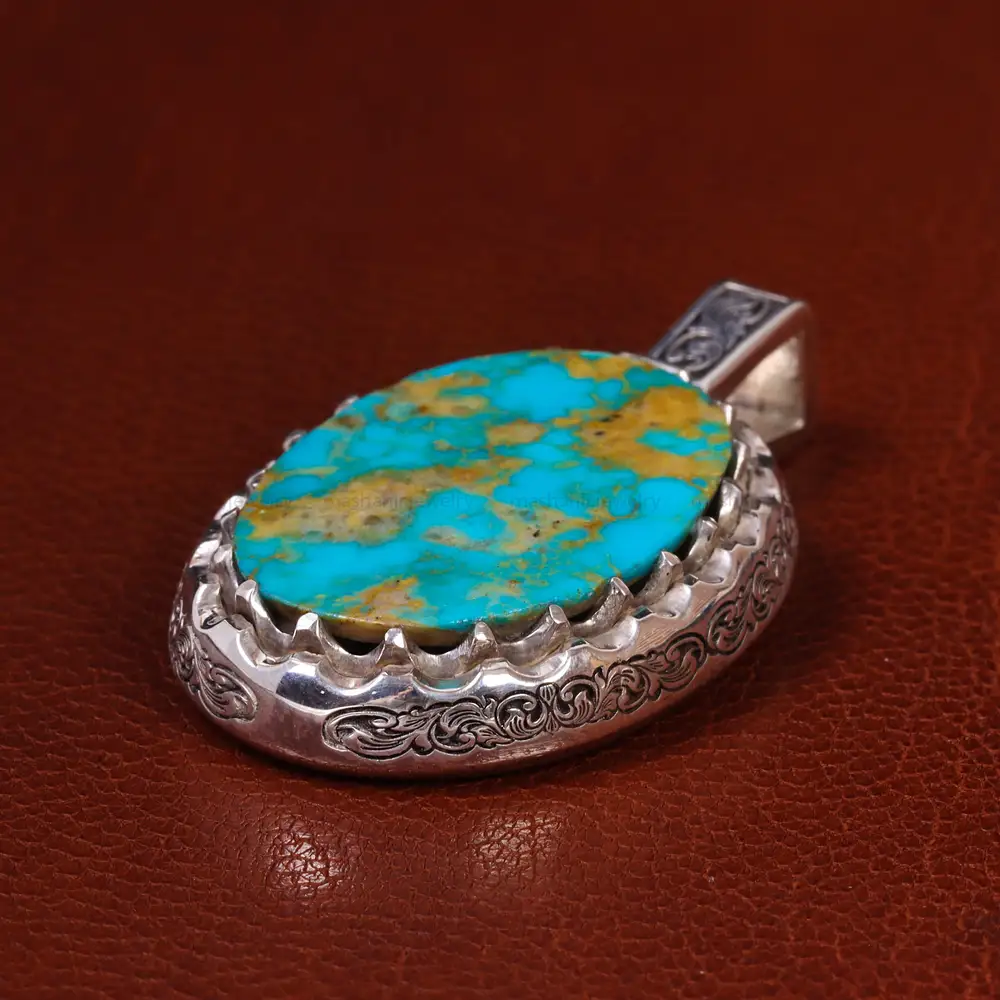 گردنبند فیروزه مردانه کد 23145