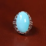 انگشتر فیروزه عجمی مردانه کد 23179