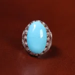 انگشتر فیروزه عجمی مردانه کد 23182