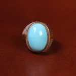 انگشتر فیروزه عجمی مردانه کد 23189
