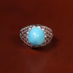انگشتر فیروزه عجمی مردانه کد 23192