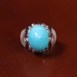 انگشتر فیروزه عجمی مردانه کد 23205