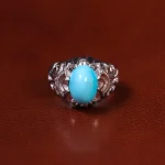 انگشتر فیروزه عجمی مردانه کد 23209