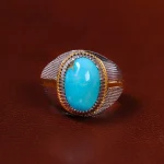 انگشتر فیروزه عجمی مردانه کد 23225