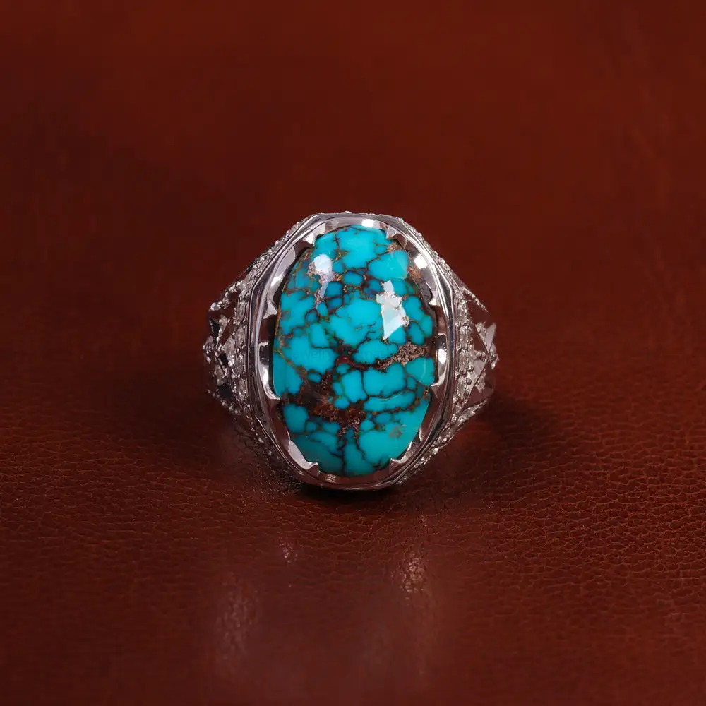 انگشتر فیروزه شجری مردانه کد 23239