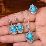 نیم ست فیروزه زنانه کد 23299