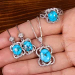 نیم ست فیروزه زنانه کد 23306