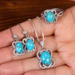 نیم ست فیروزه زنانه کد 23312