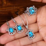 نیم ست فیروزه زنانه کد 23317