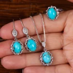 نیم ست فیروزه زنانه کد 23319