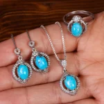 نیم ست فیروزه زنانه کد 23321