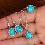 نیم ست فیروزه زنانه کد 23324