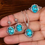 نیم ست فیروزه زنانه کد 23327