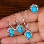 نیم ست فیروزه زنانه کد 23328