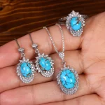 نیم ست فیروزه زنانه کد 23334