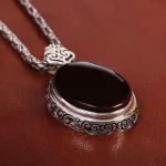 گردنبند عقیق یمن مردانه کد 23335