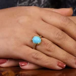 انگشتر فیروزه عجمی زنانه کد 23429