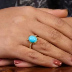 انگشتر فیروزه عجمی زنانه کد 23431