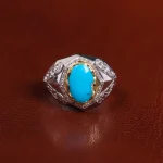 انگشتر فیروزه عجمی مردانه کد 23445