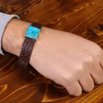 دستبند چرم فیروزه کد 23455