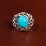 انگشتر فیروزه شجری مردانه کد 23504