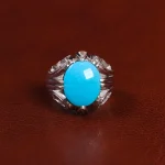 انگشتر فیروزه عجمی مردانه کد 23520