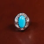 انگشتر فیروزه عجمی مردانه کد 23523
