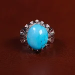 انگشتر فیروزه عجمی مردانه کد 23525