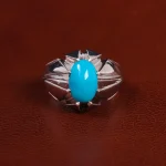 انگشتر فیروزه عجمی مردانه کد 23527