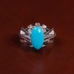 انگشتر فیروزه عجمی مردانه کد 23528