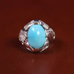انگشتر فیروزه عجمی مردانه کد 23529