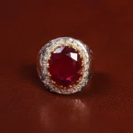 انگشتر یاقوت سرخ مردانه کد 23533