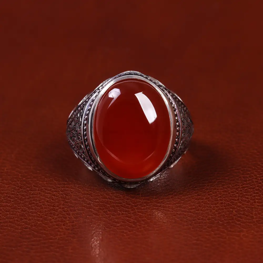 انگشتر عقیق یمن مردانه کد 23539