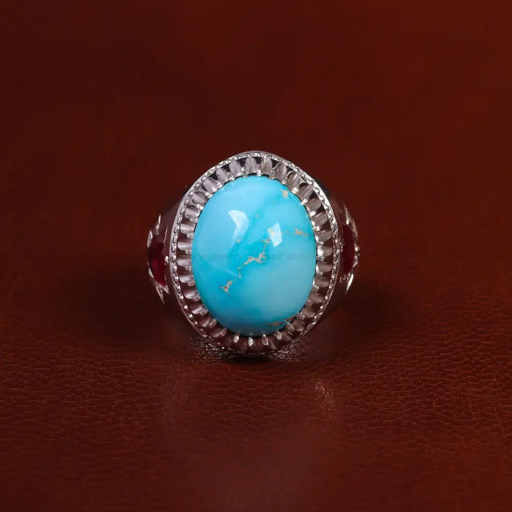 انگشتر فیروزه شجری مردانه کد 23649