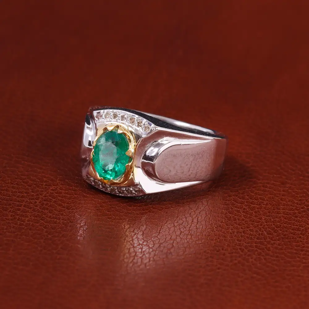 انگشتر زمرد مردانه کد 23130