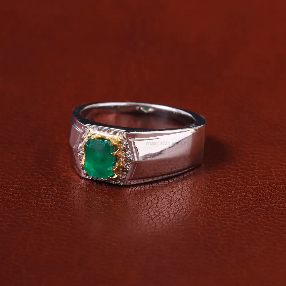 انگشتر زمرد مردانه کد 23133
