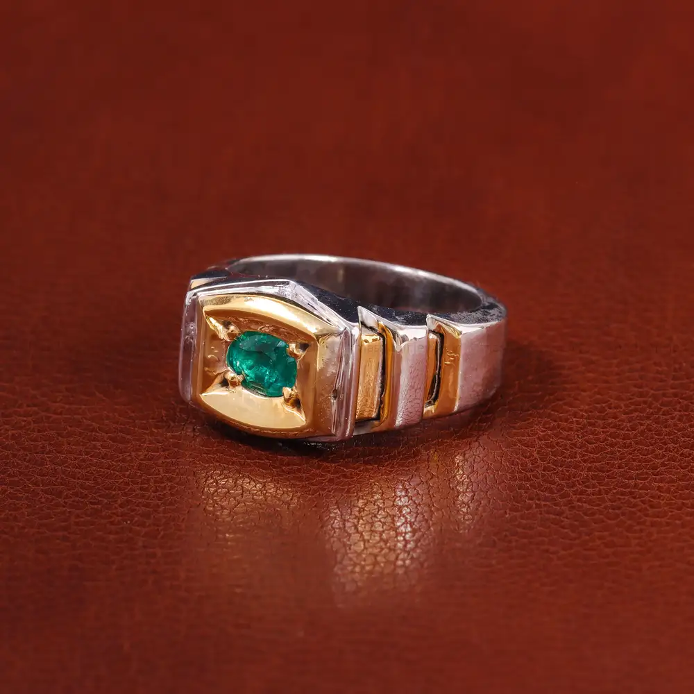 انگشتر زمرد مردانه کد 23139