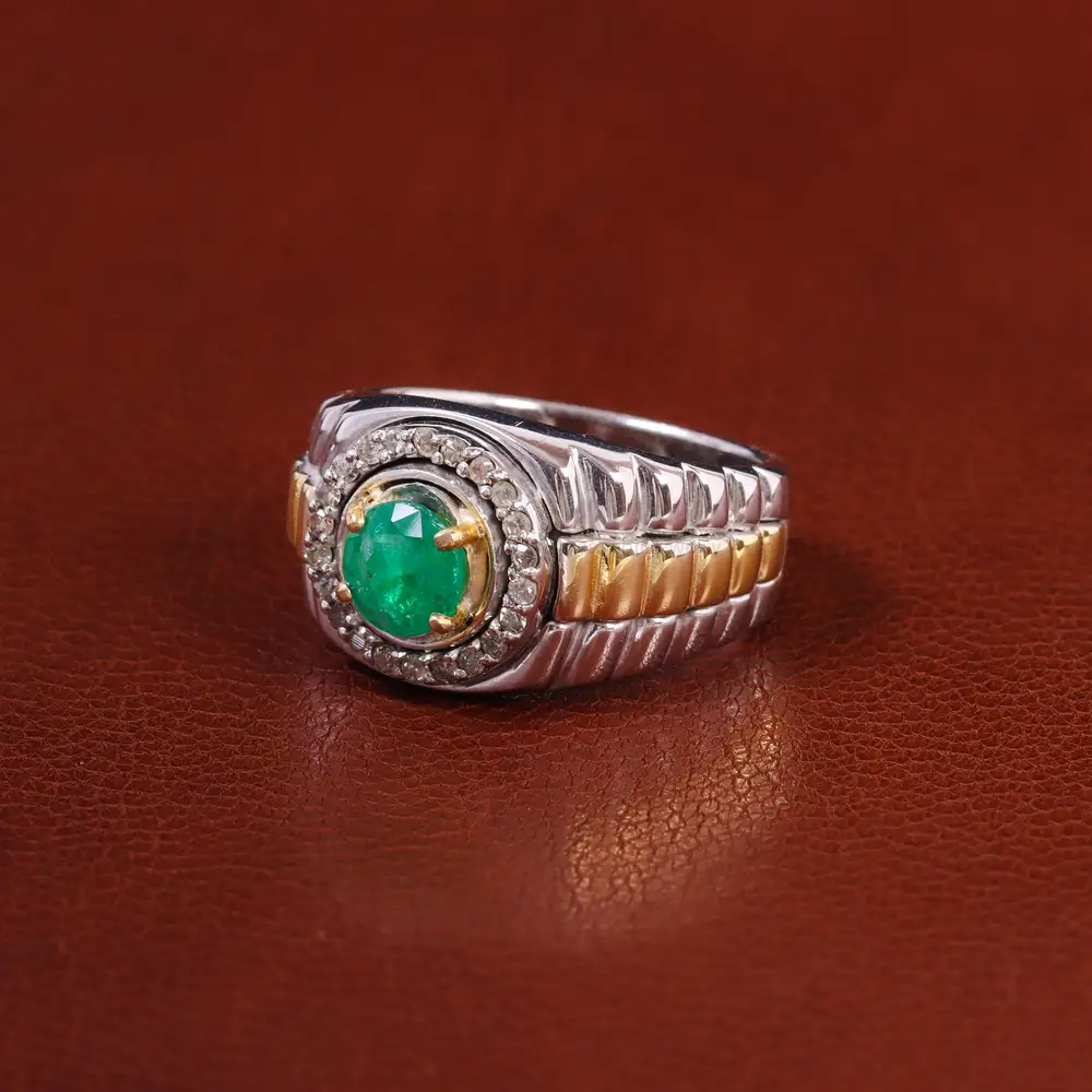 انگشتر زمرد مردانه کد 23140