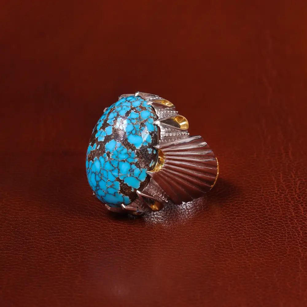 انگشتر فیروزه شجری مردانه کد 23176