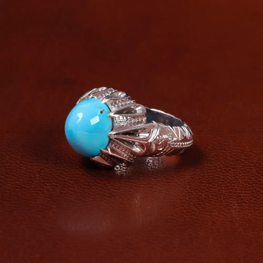 انگشتر فیروزه عجمی مردانه کد 23223