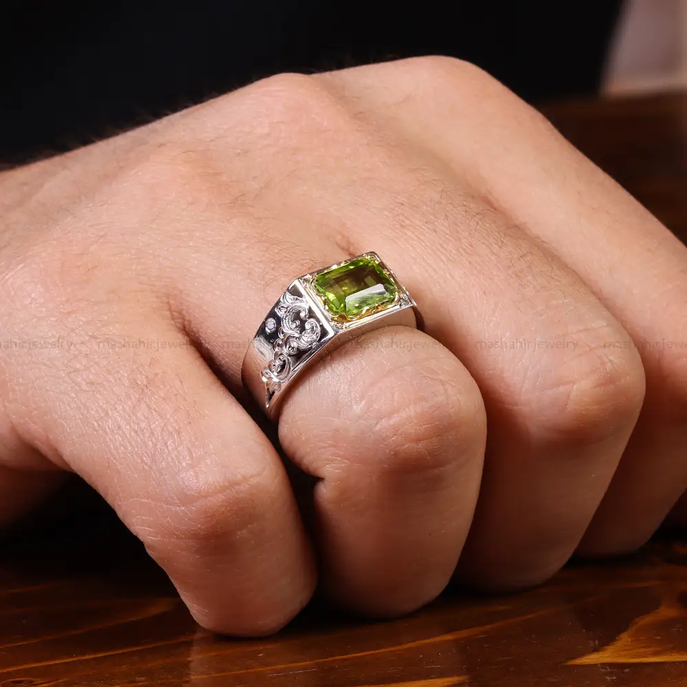 انگشتر زبرجد مردانه کد 23124